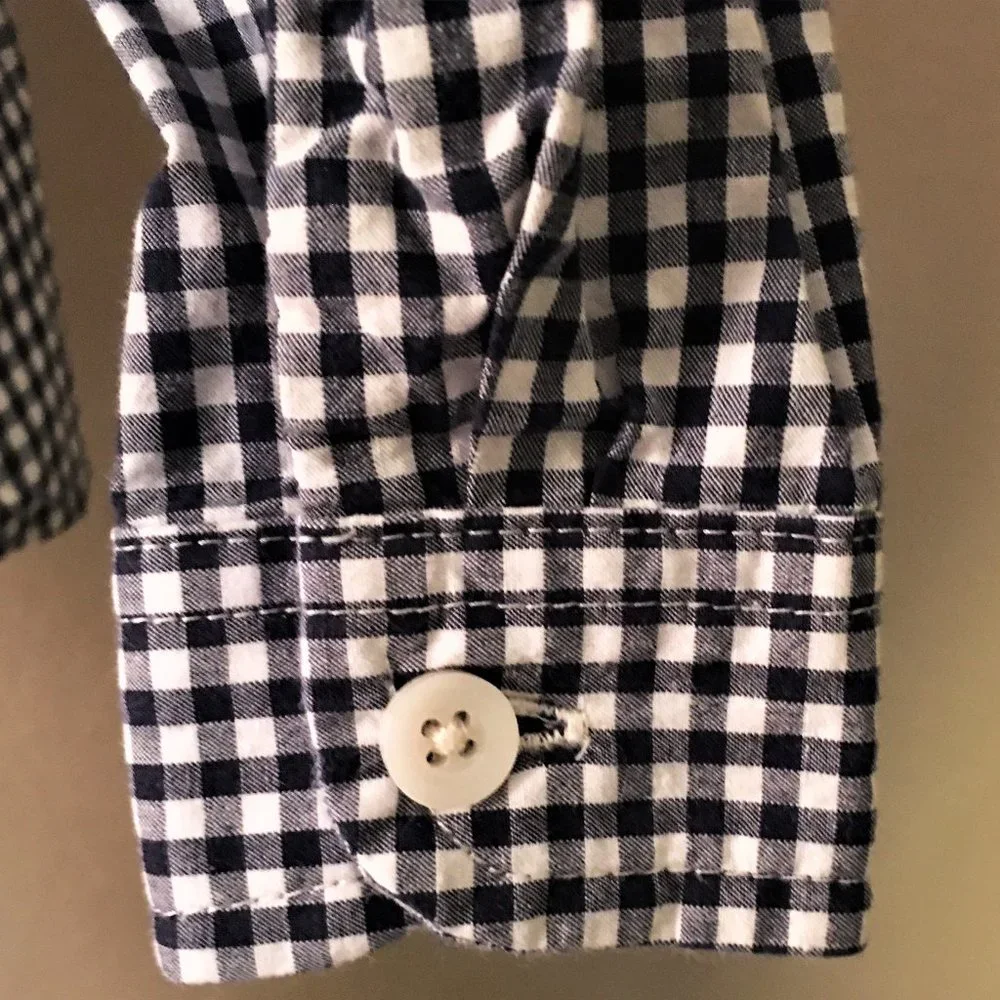 OSHKOSH Button Front Blue Gingham Check Shirt 18M